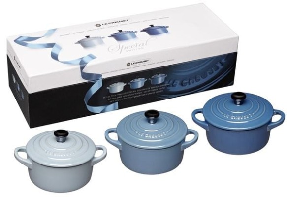 Bộ 3 nồi mini Le Creuset Cocotte màu xanh dương thumb