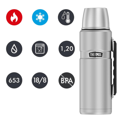 Bình giữ nhiệt Thermos 24H 1,2L màu bạc thumb