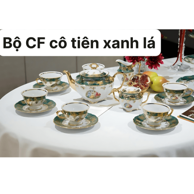 Bộ trà cà phê cô tiên xanh lá 15 món thumb