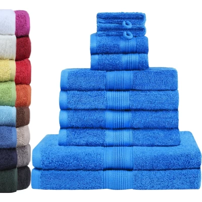 Bộ Khăn Tắm chất lượng cao GREEN MARK Textilien 10 chiếc màu xanh blue thumb