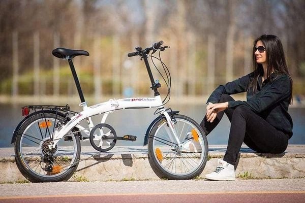Xe đạp gấp gọn siêu cao cấp Probiker nội địa Đức (Màu trắng) thumb