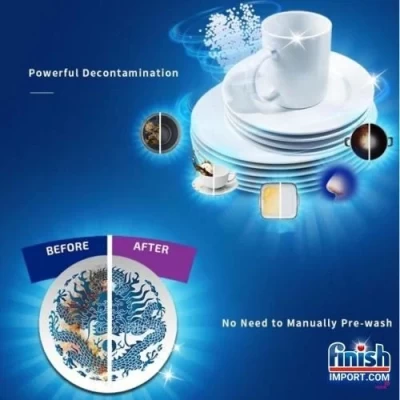 Viên Rửa Chén Bát Finish Quantum Túi xanh 60 Viên nội địa Đức thumb