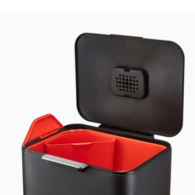 Thùng rác phân loại và khử mùi 3 ngăn Joseph Joseph Totem Max 60L (Carbon Black) 30106 thumb