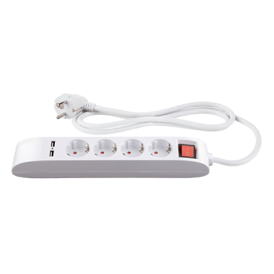 Ổ cắm điện cao cấp SILVERCREST 4 lỗ kèm 2 cổng sạc USB màu trắng thumb