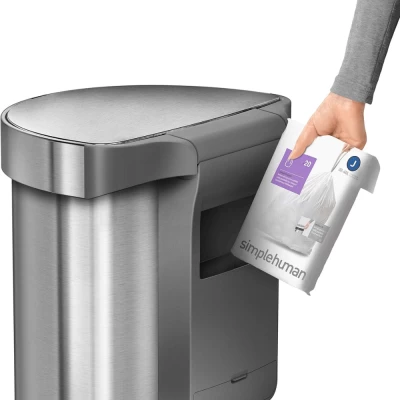 Thùng rác Simplehuman cảm ứng kháng khuẩn 45l inox và set nước hoa, túi rác thumb