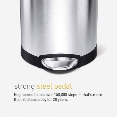 Thùng rác bán nguyệt Simplehuman 6L màu inox thumb
