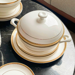 Set bát sứ Imperial 40 món hoa văn viền vàng hoàng gia anh (không thìa) thumb