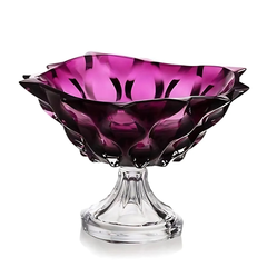 Chân bồng pha lê Bohemia Samba màu hồng 30,5cm