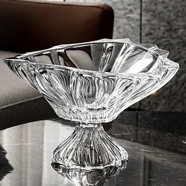 Chân bồng pha lê Bohemia Plantica màu trắng 33cm