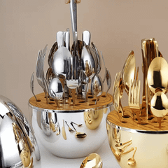 Set dao thìa dĩa quả trứng KELLER Germany 24 món màu bạc thumb