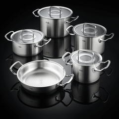 Bộ nồi Fissler Profi 5 món vung kính kèm chảo 2 quai 24cm made in Germany thumb