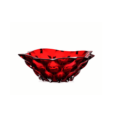 Tô pha lê Bohemia Samba 30,5 cm màu treasury đỏ