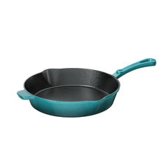 Chảo gang Ernesto 25cm hình tròn màu xanh petrol