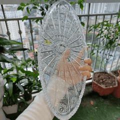Đĩa pha lê mài Oval Bohemia M57 45cm thumb