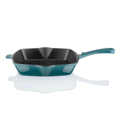 Chảo gang nướng Ernesto 25cm hình vuông màu xanh petrol thumb