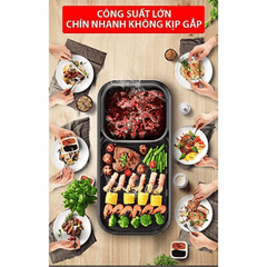 Bếp nướng lẩu 2in1 DUPAN màu xanh thumb