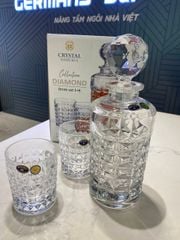 Bộ bình rượu pha lê Bohemia Diamond gồm 1 bình đựng rượu 700ml và 6 cốc 230ml thumb