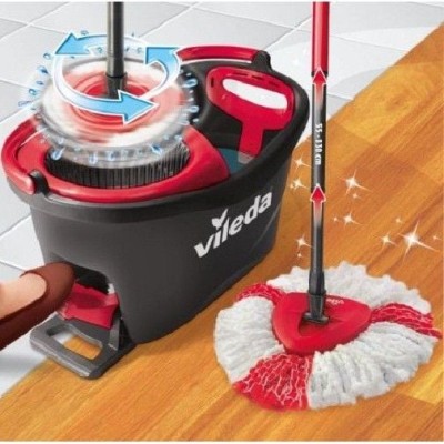 Bộ cây lau nhà đầu tròn Vileda Turbo made in SEC màu đỏ thumb