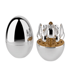 Set dao thìa dĩa quả trứng KELLER Germany 24 món màu bạc