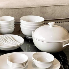 Set bát sứ Imperial 50 món trắng trơn gồm set thìa thumb