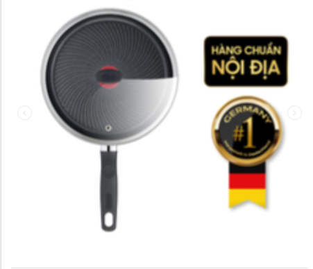 Chảo rán thành cao TEFAL Inicio 24cm có vung kính thumb