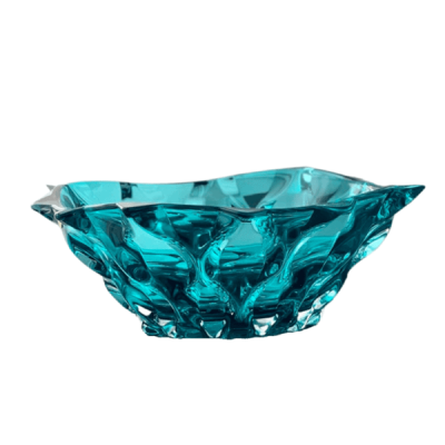 Thố pha lê Bohemia Samba 21cm màu xanh dương