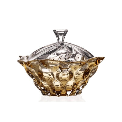 Thố pha lê Bohemia Samba 21cm màu vàng