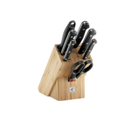 Bộ dao Zwilling Vier Sterne 8 món gỗ sồi sáng