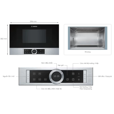 Lò hấp kèm nướng BOSCH HSG636BS1 serie 8 thumb