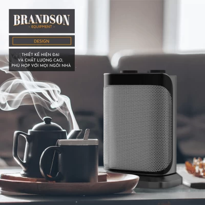 Quạt sưởi gốm Brandson 1500W màu đen bạc thumb