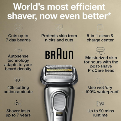 Máy cạo râu BRAUN Series 9 Pro 9487cc-V made in Germany thumb