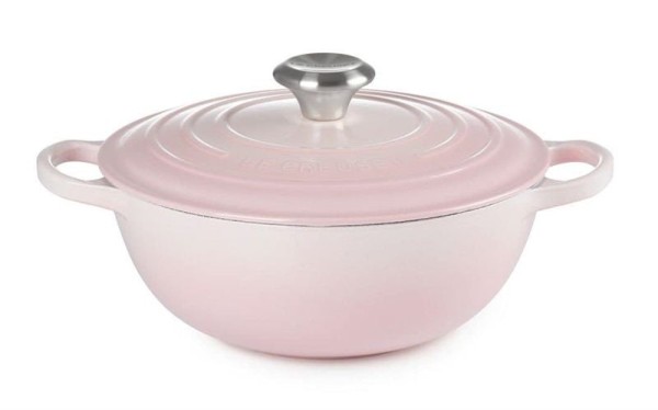 Nồi gang Le Creuset La Marmite 24cm màu hồng vỏ sò shell pink