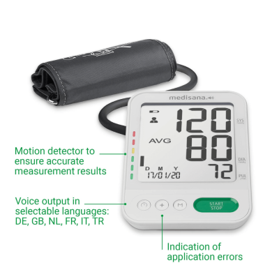 Máy đo huyết áp bắp tay Medisana BU586 có giọng nói thumb