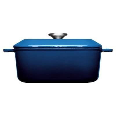 Nồi gang vuông có vung WOLL 24x24 cm màu xanh coban