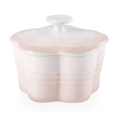 Nồi gang Le Creuset Flower Ramekin 0,2L màu hồng vỏ sò shell pink