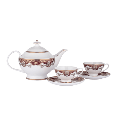 Bộ trà sứ viền đỏ Imperial London