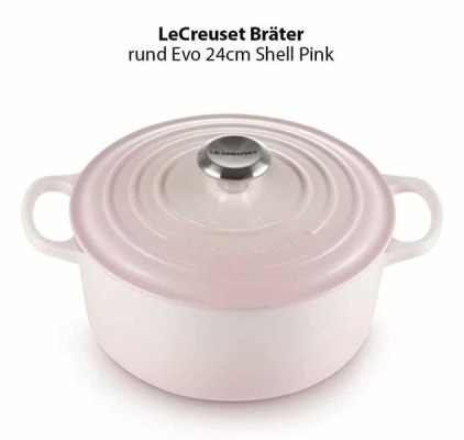 Nồi gang tròn Le Creuset 24cm màu hồng shell pink
