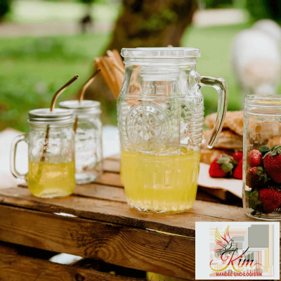 Bình nước thuỷ tinh Detox có lõi đựng đá made in Italya
