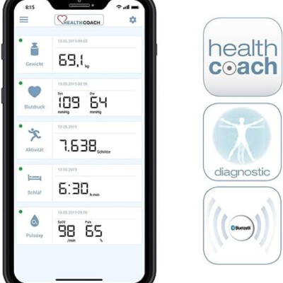 Cân sức khỏe SANITAS SBF73 kết nối App màu xanh thumb