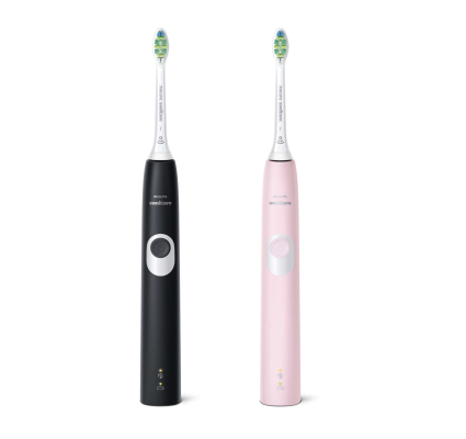 Set 2 bàn chải điện cao cấp Philips Sonicare 4300 HX6800/35 màu hồng và đen kèm hộp đựng du lịch thumb
