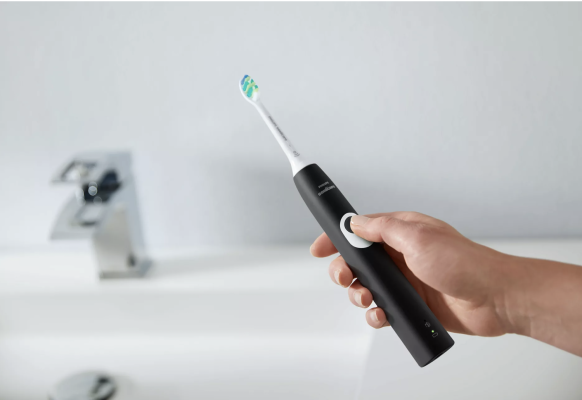 Set 2 bàn chải điện cao cấp Philips Sonicare 4300 HX6800/35 màu hồng và đen kèm hộp đựng du lịch thumb