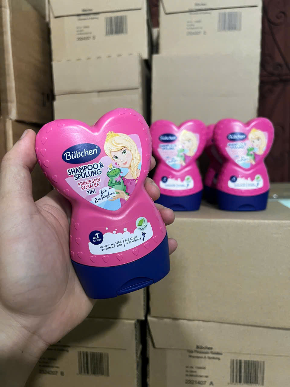 Dầu Gội Xả Trẻ Em 2in1 Công Chúa Hình Tim Bubchen