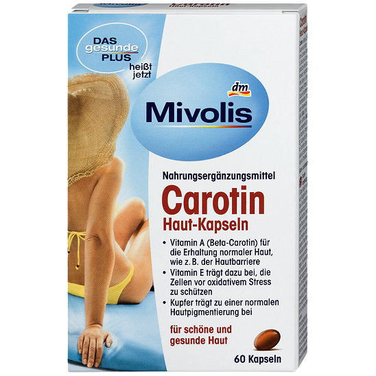 Viên uống chống nắng Mivolis Carotin Haut-Kapseln 60 St., 16,2 g
