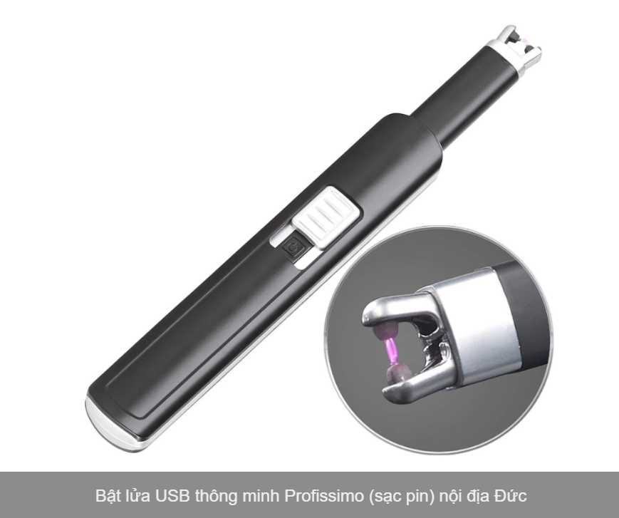 Bật lửa USB thông minh Profissimo (sạc pin) nội địa Đức
