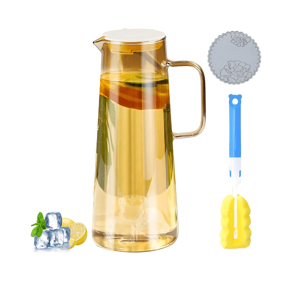 Bình đựng nước thủy tinh Sodasweet Germany 1,8L có tay cầm màu hổ phách