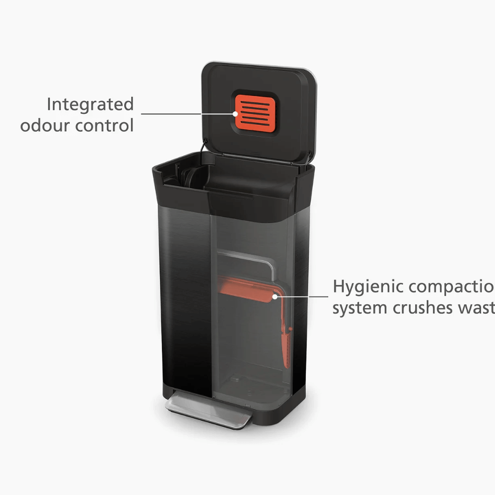 Thùng rác nén rác và khử mùi Joseph Joseph Titan 30L 30146 màu đen Carbon