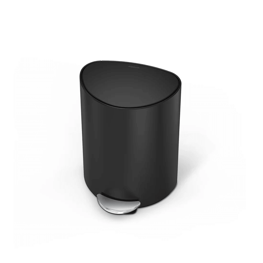 Thùng rác bán nguyệt Simplehuman 6L màu đen