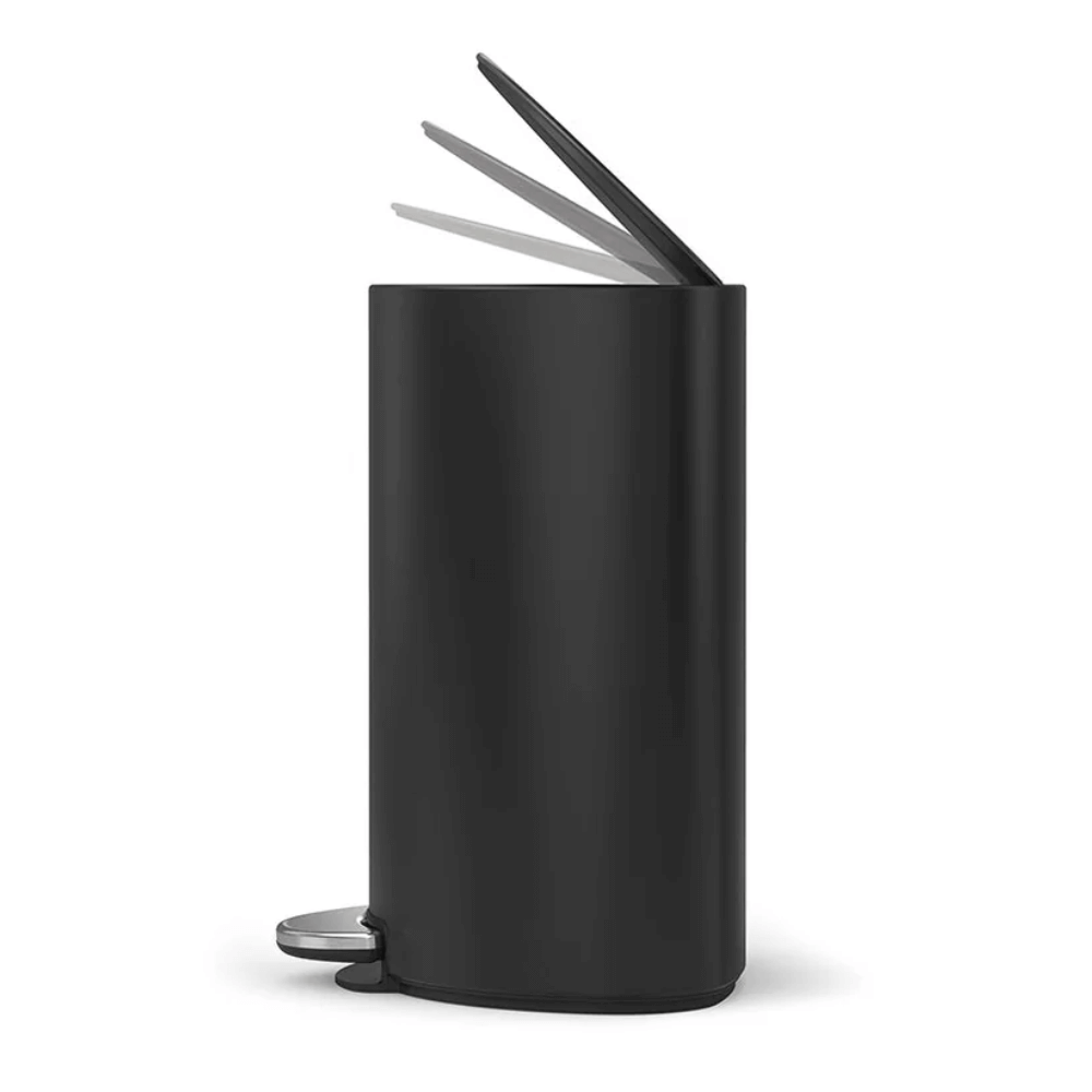Thùng rác bán nguyệt Simplehuman 6L màu đen