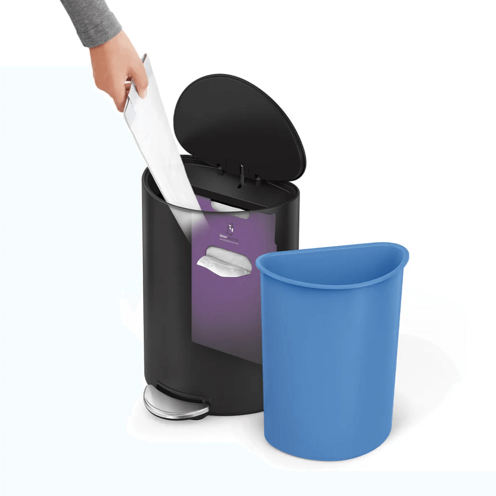 Thùng rác bán nguyệt Simplehuman 6L màu đen