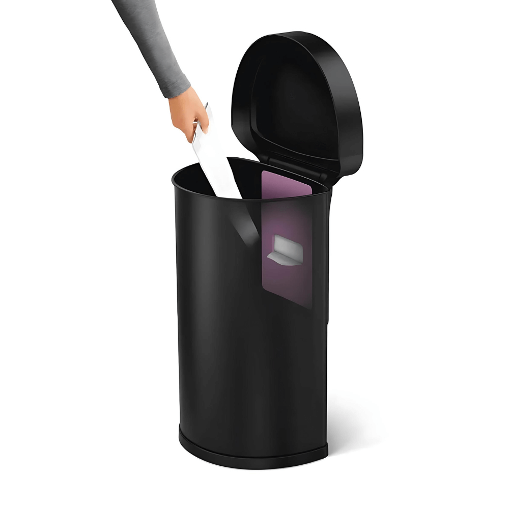 Thùng rác Simplehuman cảm ứng kháng khuẩn 45l màu đen và set nước hoa, túi rác
